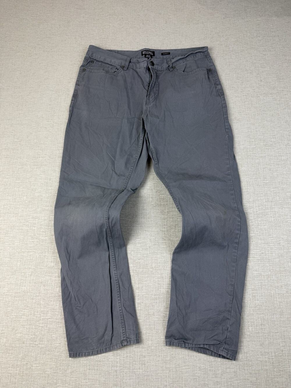 Michael Kors Tailored Fit Gray 5 Pocket Pants Men’s 32x30 Cotton Casual Chinos